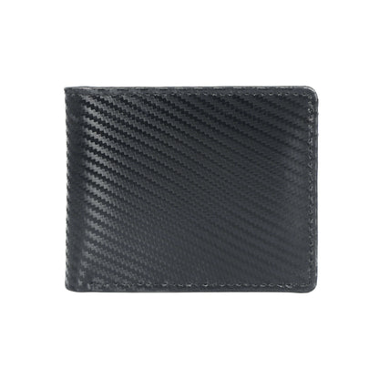 Black Baron Elite Carbon Fiber Texture Men's RFID Leather Wallet Main Black