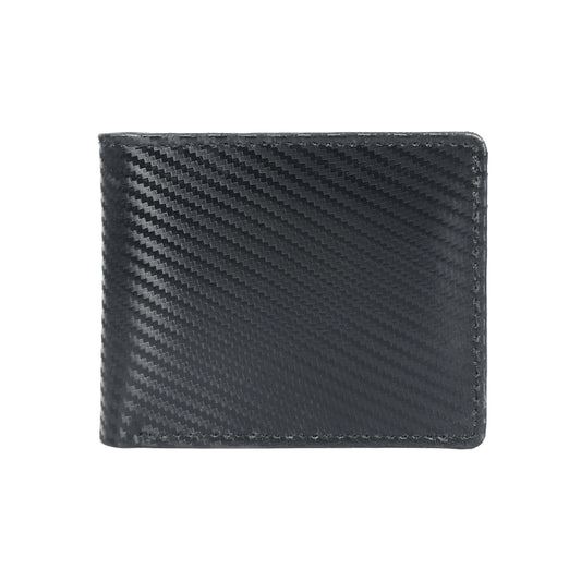Black Baron Elite Carbon Fiber Texture Men's RFID Leather Wallet Main Black