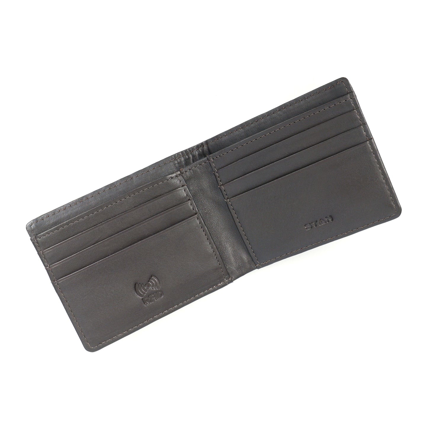 Croc Baron Elite RFID Leather Mens Wallet Open Angle Burnt Cognac