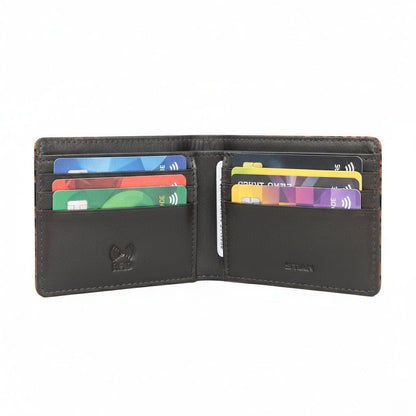 Croc Baron Elite RFID Leather Mens Wallet Open Card Burnt Cognac