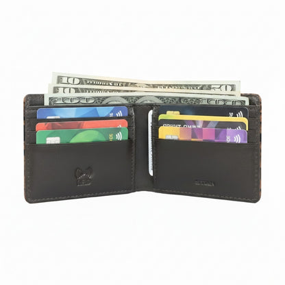 Croc Baron Elite RFID Leather Mens Wallet Open Card Cash Burnt Cognac