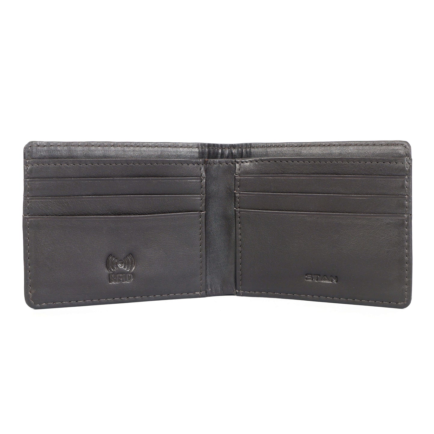 Croc Baron Elite RFID Leather Mens Wallet Open Front Burnt Cognac