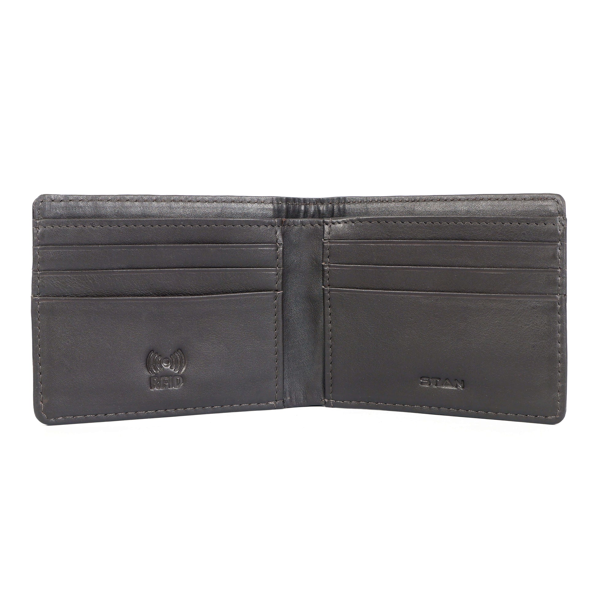 Croc Baron Elite RFID Leather Mens Wallet Open Front Burnt Cognac