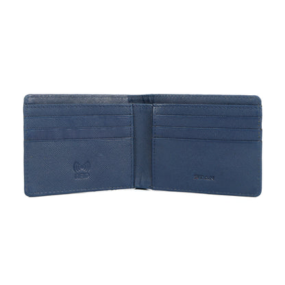 Croc Baron Elite RFID Leather Mens Wallet Open Front Steel Blue