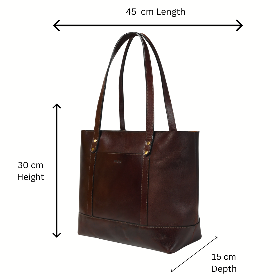 Eliana Classic Zip Closure Info Dark Mahogany