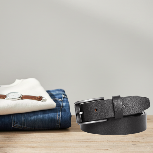 Forge Full Grain Mens Leather Belt Hero Black