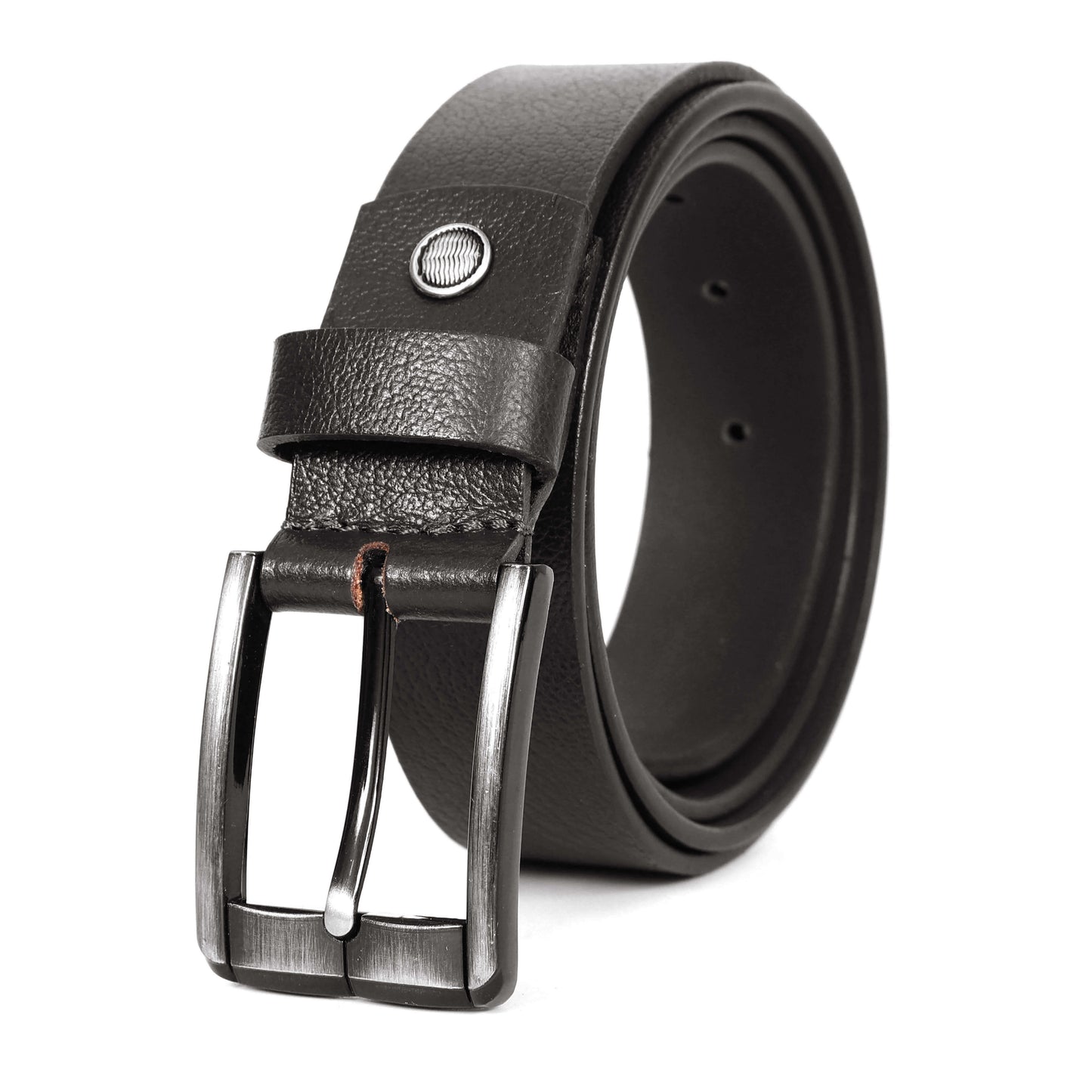 Forge Full Grain Mens Leather Belt Rolled Black