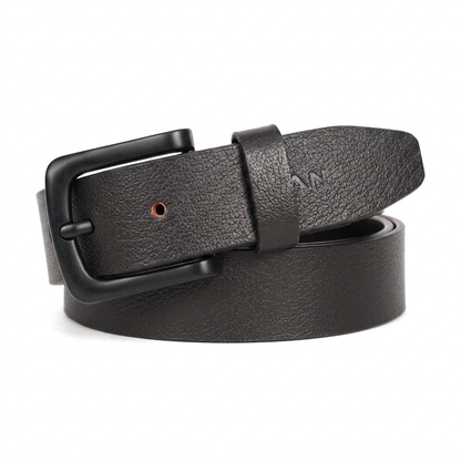 Forge Full Grain Mens Leather Belt with Matte Black Buckle Main Black