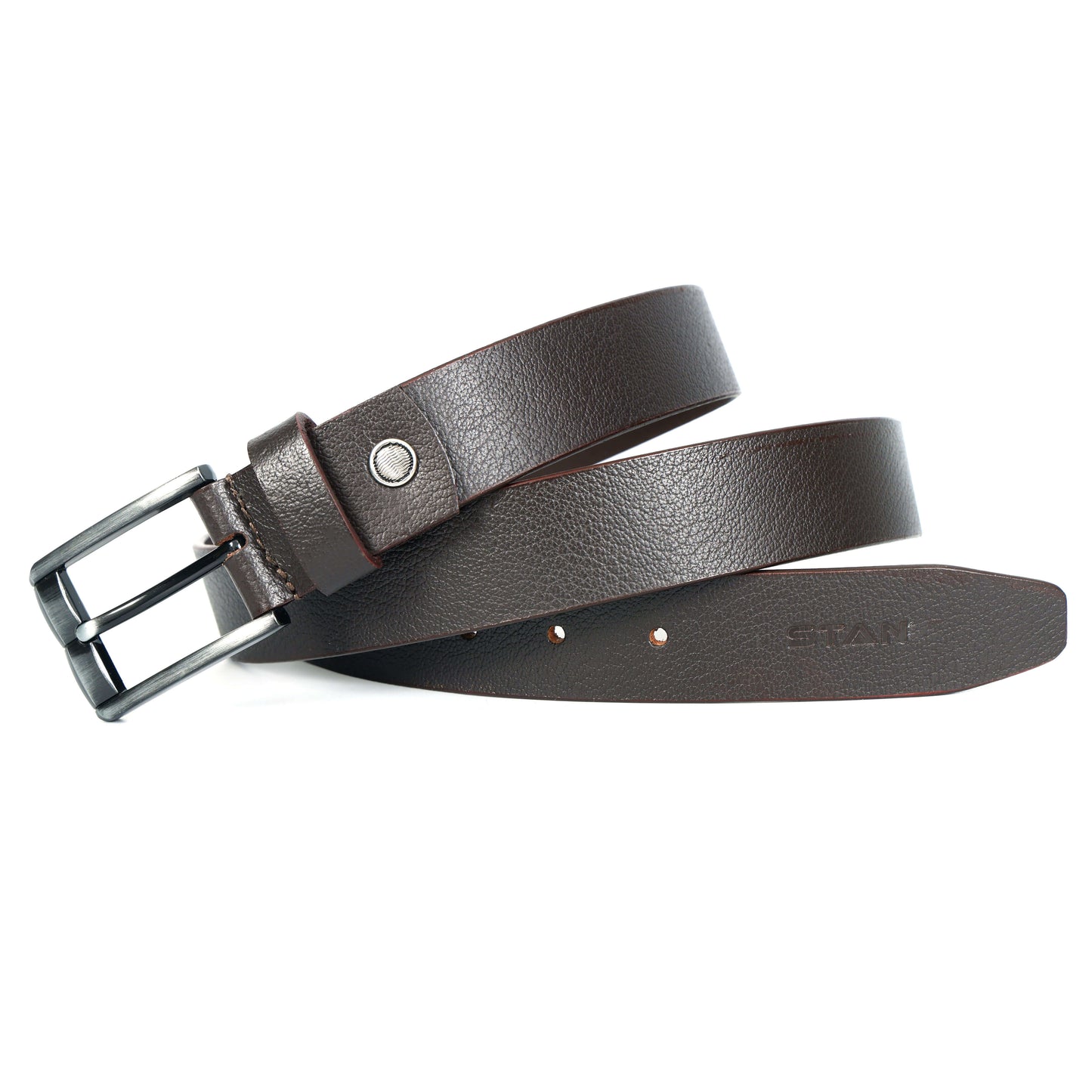 Forge Full Grain Mens Leather Coiled Flat Lay Espresso Brown