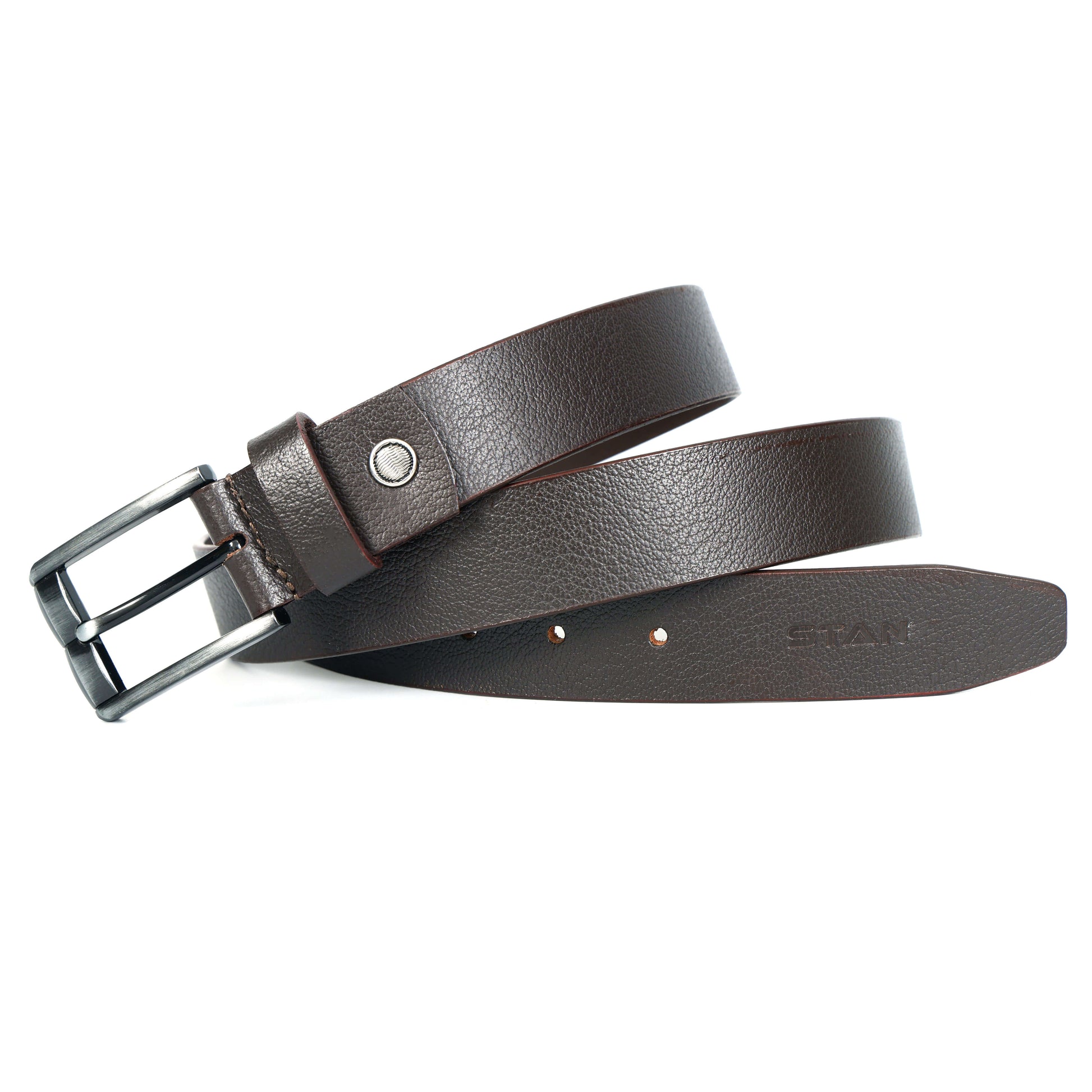 Forge Full Grain Mens Leather Coiled Flat Lay Espresso Brown