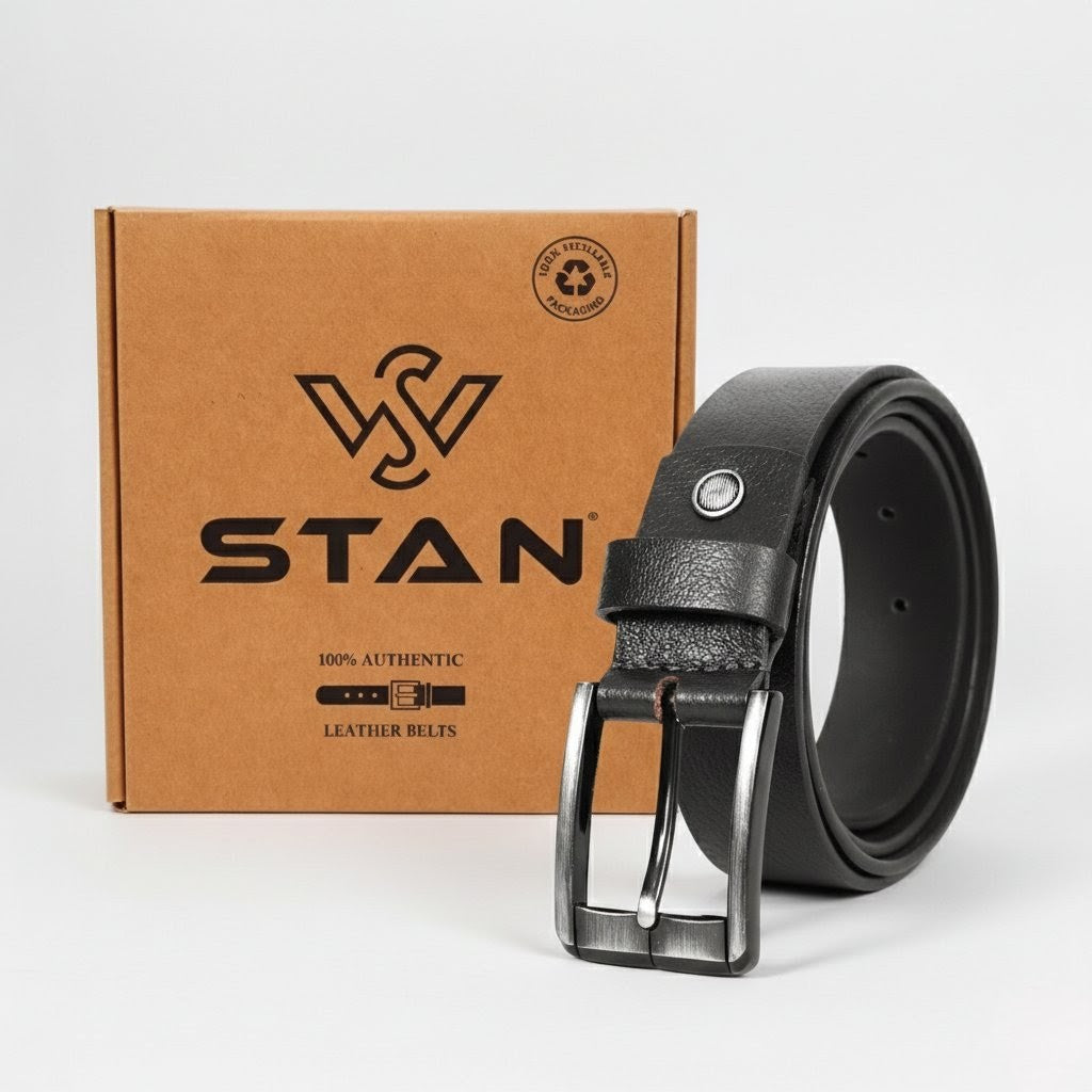 Forge Full Grain Mens Leather with Box Black