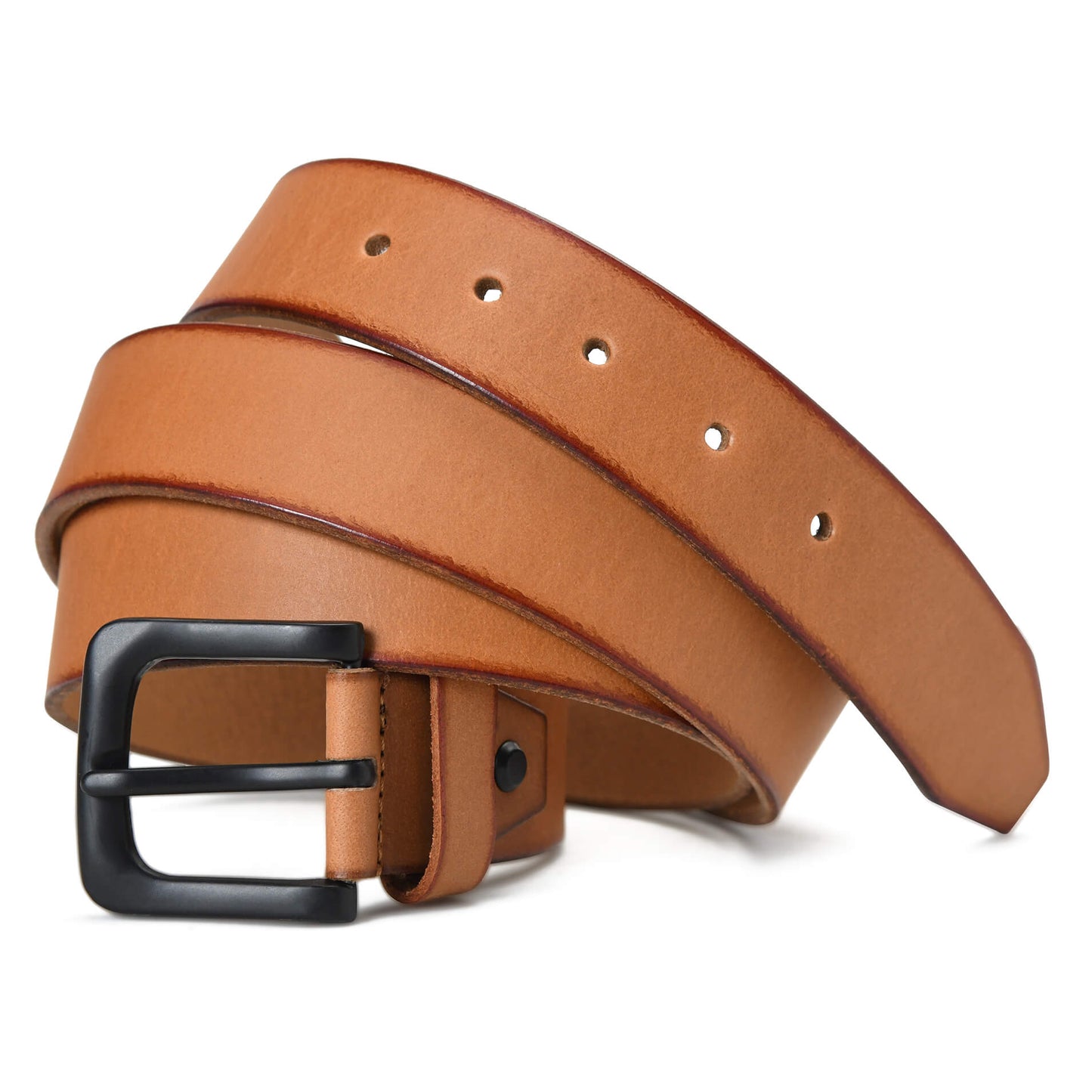Foster Mens Full Grain Leather Natural Smooth Finish Belt Main Hero Camel Tan