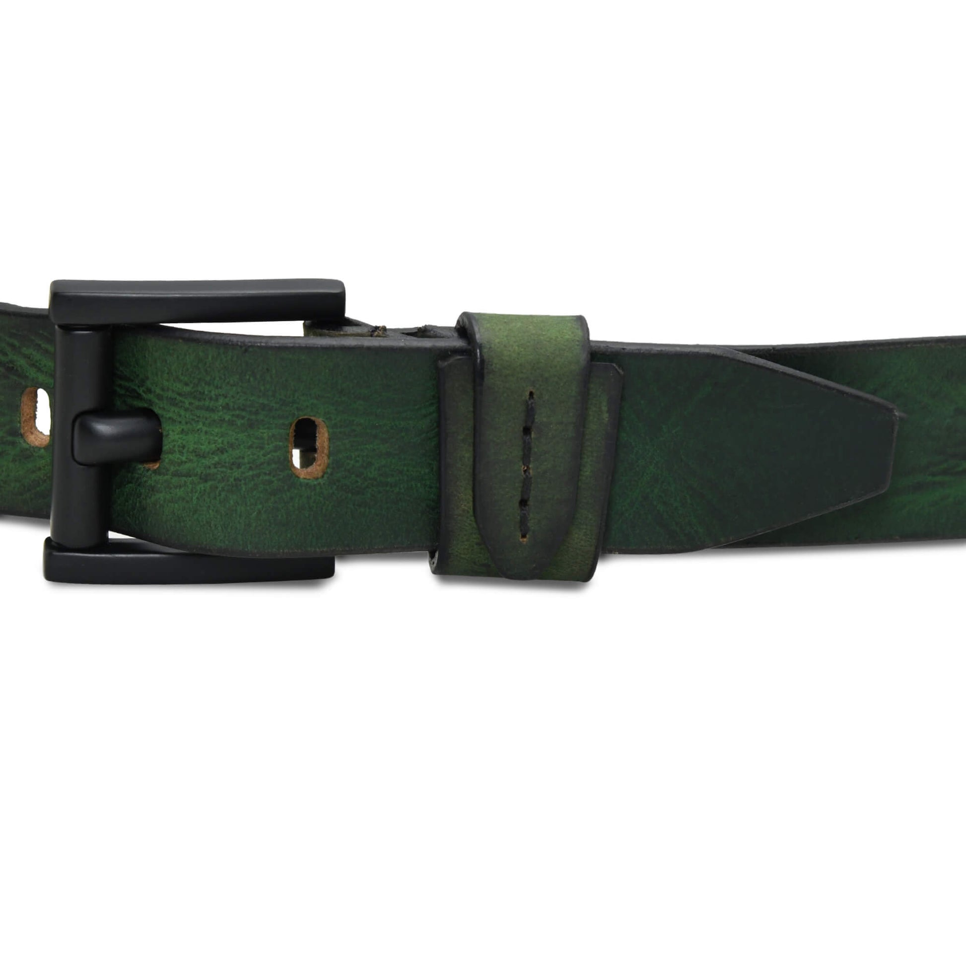 Hammer Elite Mens Full Grain Leather Belt Buckle Antique Green