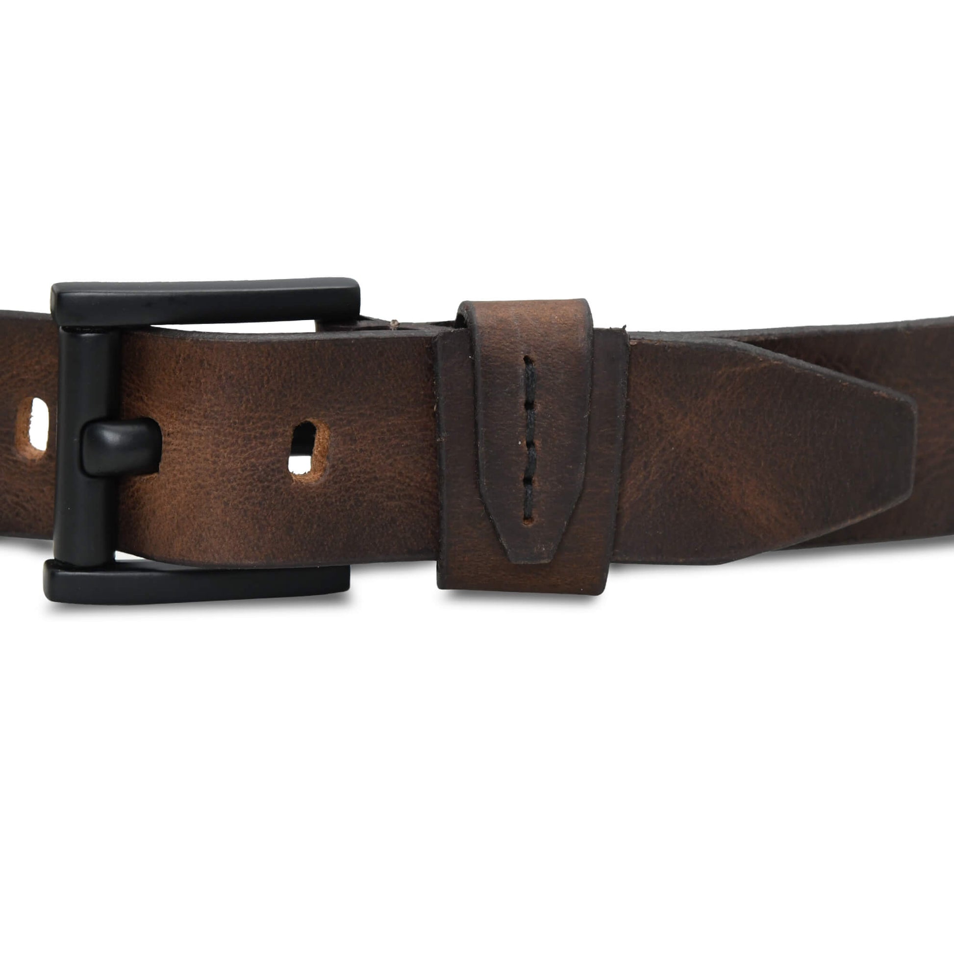 Hammer Elite Mens Full Grain Leather Belt Buckle Ironwood Brown