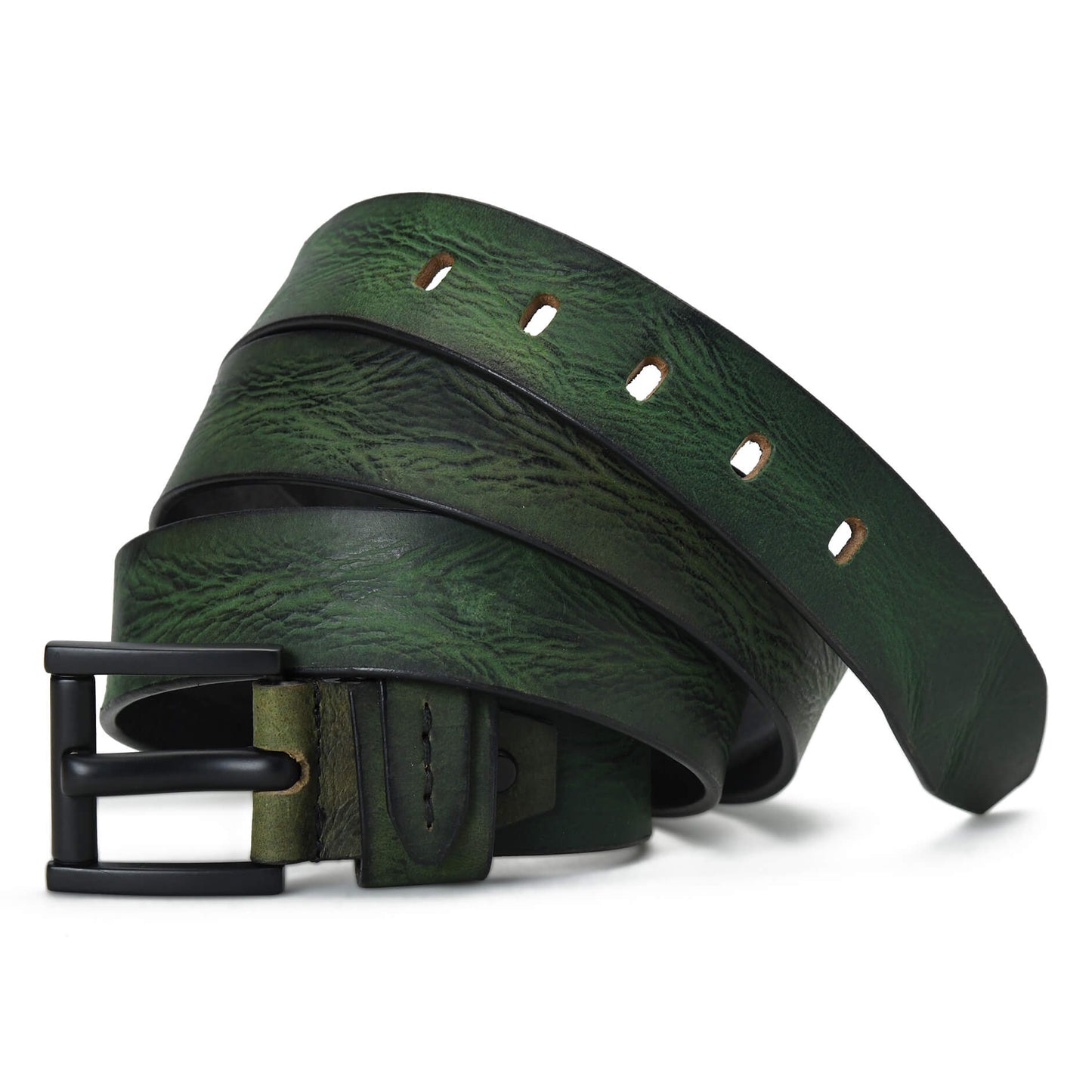 Hammer Elite Mens Full Grain Leather Belt Main Hero Antique Green