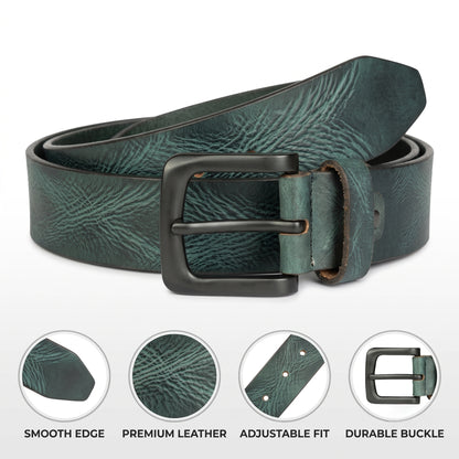 Hammer Full Grain Hand-Finished Men’s Leather Belt Teal Blue