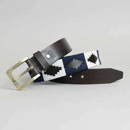 Harbor Polo Mens Leather Belt with Pampa Diamond Hero Espresso Brown