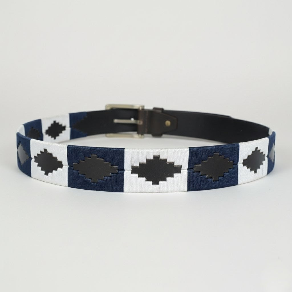 Harbor Polo Mens Leather Belt with Pampa Diamond Rear Espresso Brown