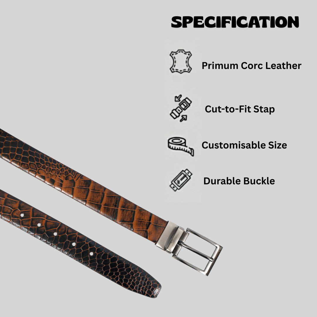 Croc Elite Combo for Men – Drake Croc Belt & Baron Croc Wallet