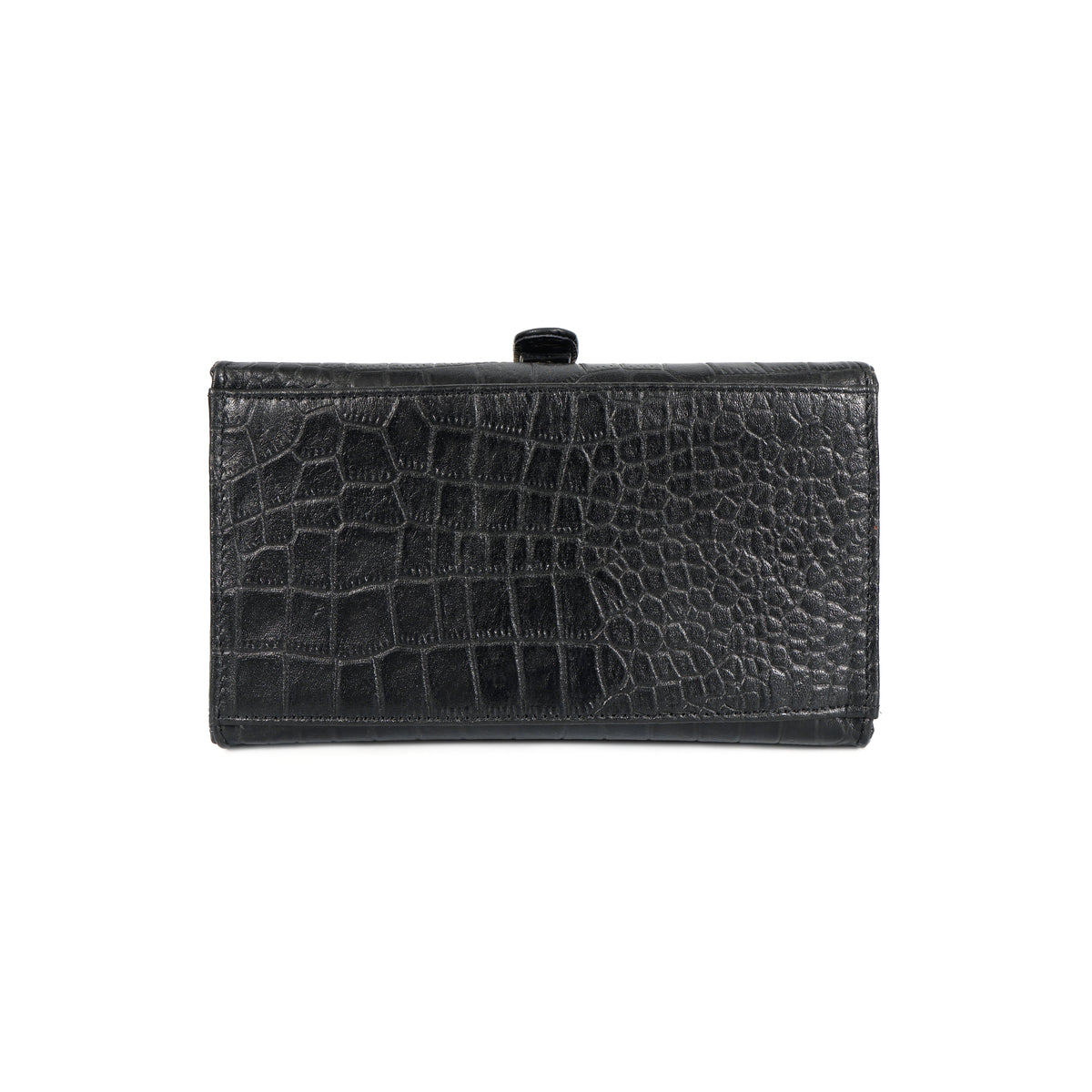 Jasmin Elite Hand-Burnished Croc Leather Mini Satchel reinforced base  Black