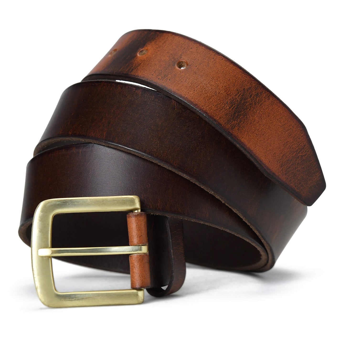 Maddox Mens Rugged Pull Up Leather Belt Distressed Finish Main Hero Saddle Brown