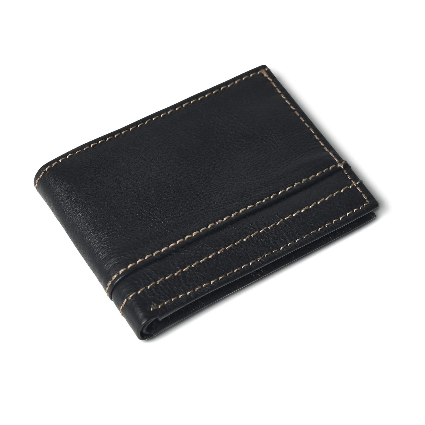 Orvyn Mens Leather Wallet Flat lay Black