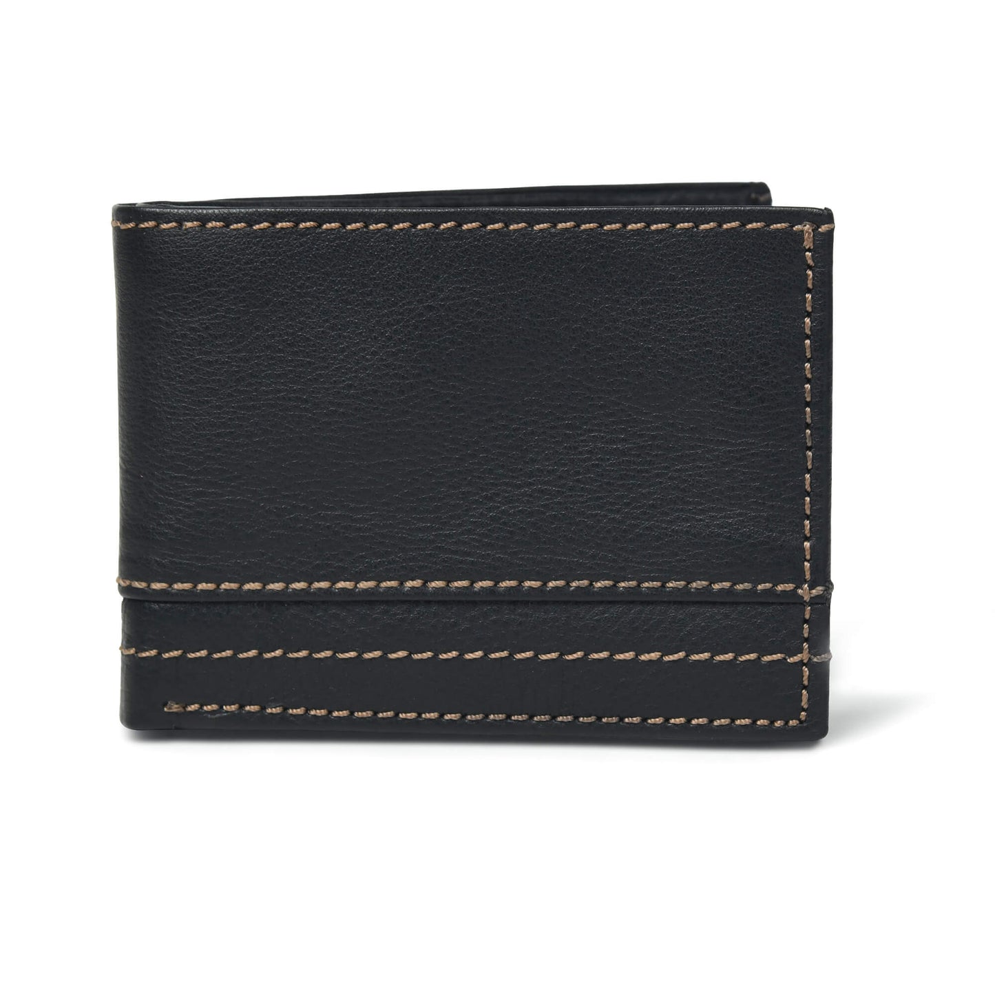 Orvyn Mens Leather Wallet Front Black