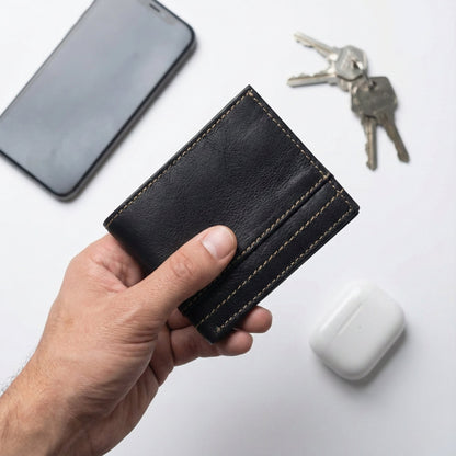 Orvyn Mens Leather Wallet Hero Black