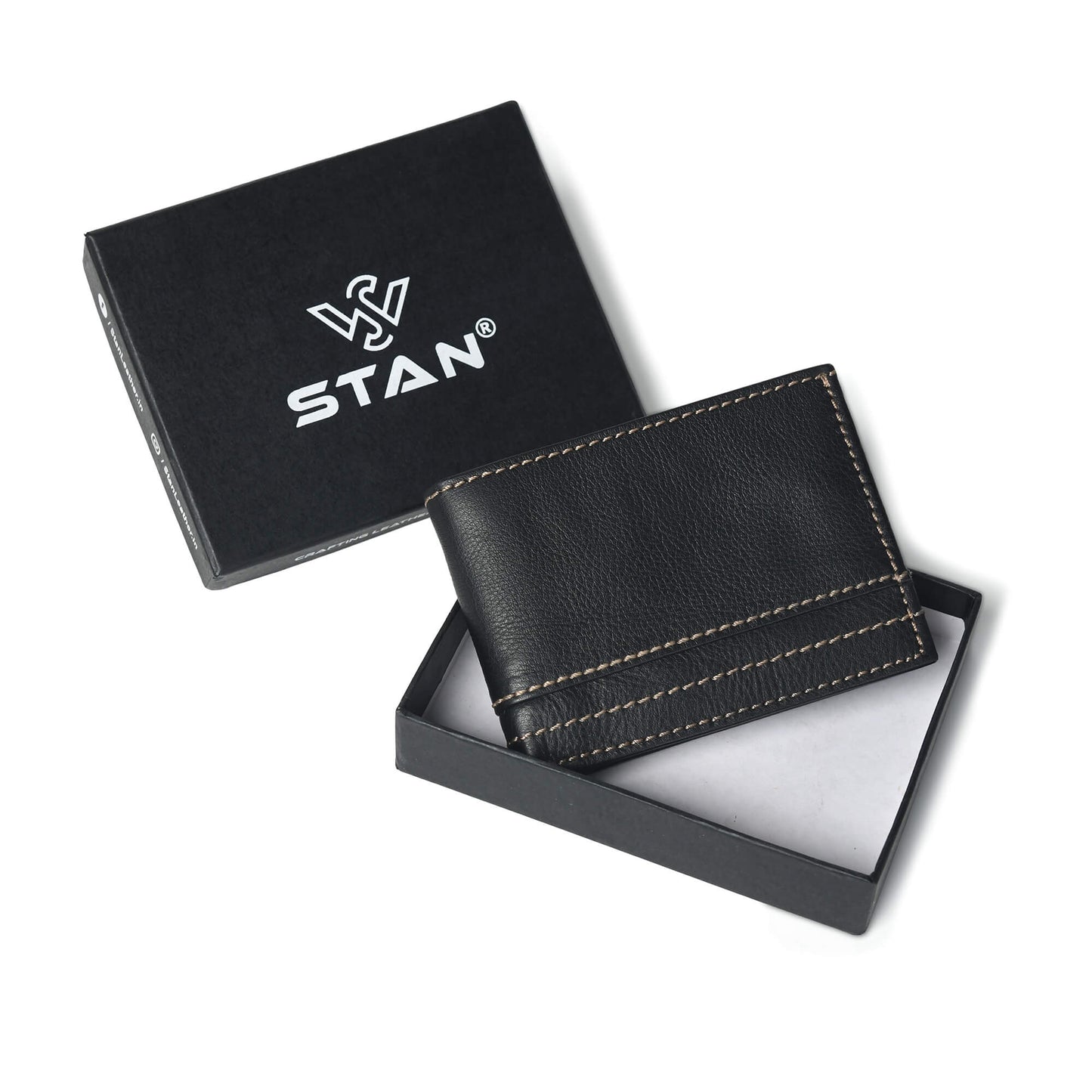 Orvyn Mens Leather Wallet in Box Black