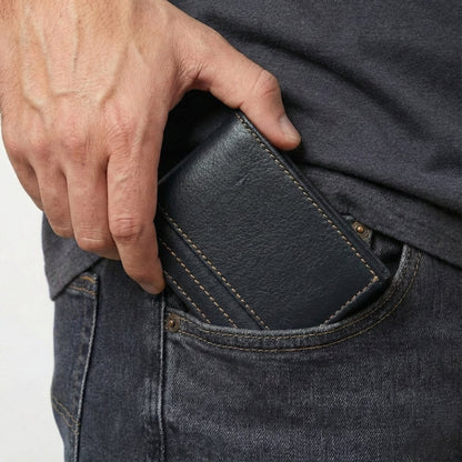 Orvyn Mens Leather Wallet with Model Black