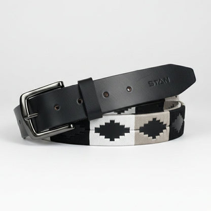 Rogue Polo Mens Leather Belt with Pampa Diamond Hero Black