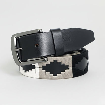 Rogue Polo Mens Leather Belt with Pampa Diamond Main Black