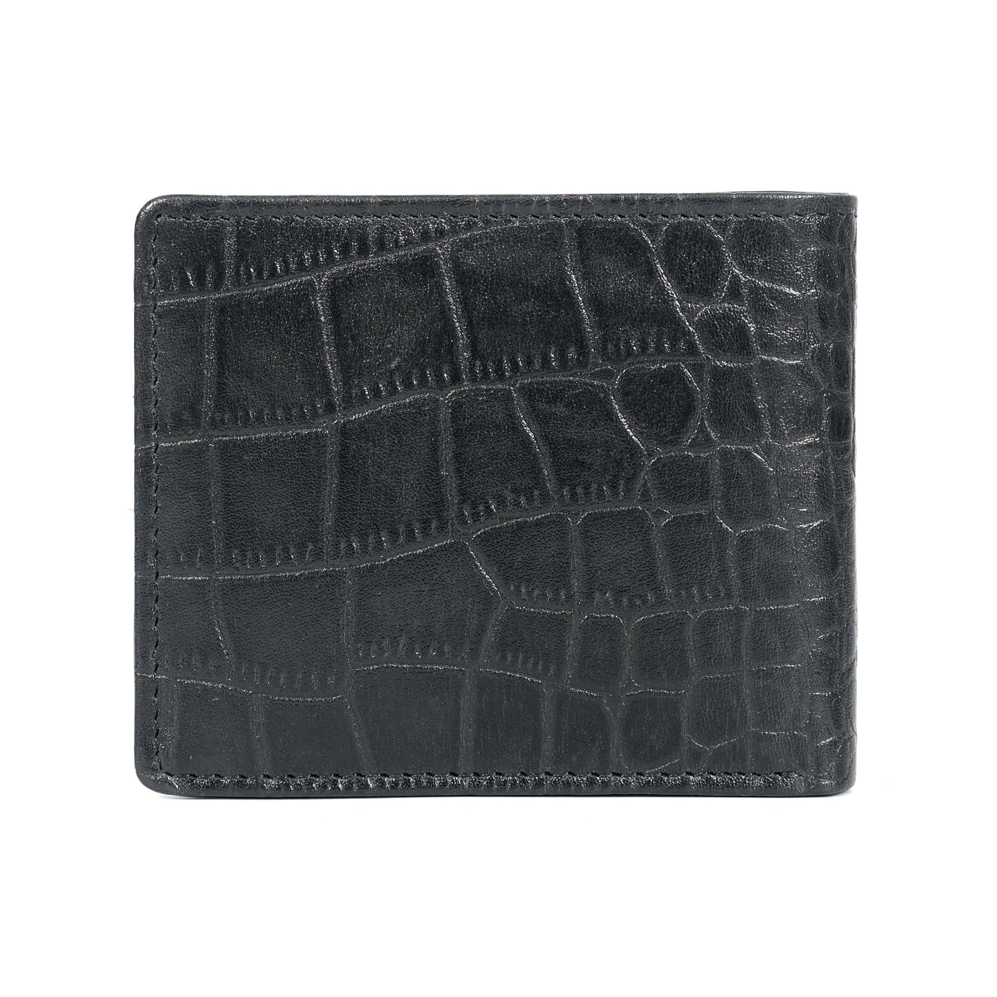 STAN Croc Baron Elite RFID Leather Mens Wallet Main Back Black