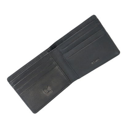 STAN Croc Baron Elite RFID Leather Mens Wallet Open Angle Black