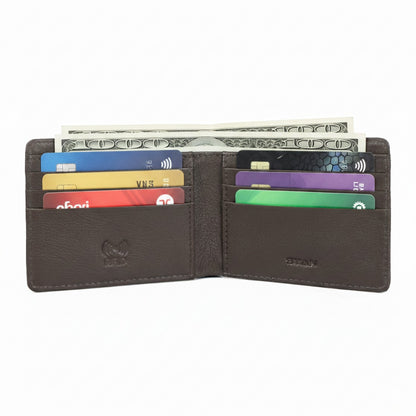 STAN Croc Baron Elite RFID Leather Mens Wallet Open Card Cash Tan