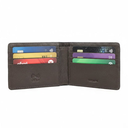 STAN Croc Baron Elite RFID Leather Mens Wallet Open Card Tan