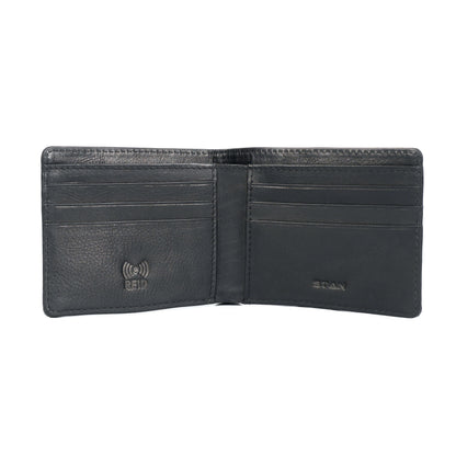STAN Croc Baron Elite RFID Leather Mens Wallet Open Front Black
