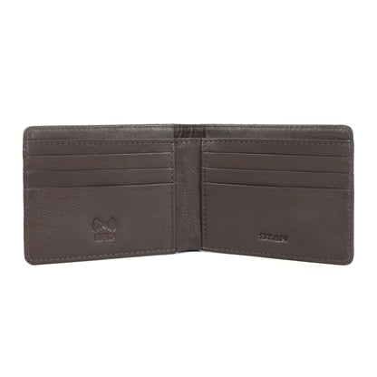 STAN Croc Baron Elite RFID Leather Mens Wallet Open Front Tan