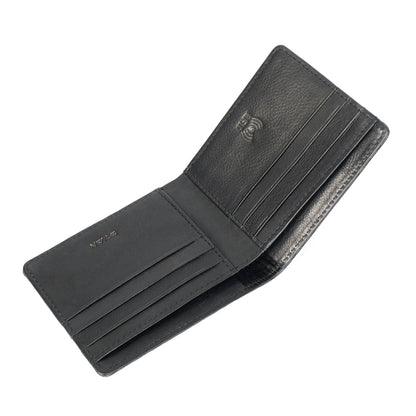 STAN Croc Baron Elite RFID Leather Mens Wallet Open Top Angle Black