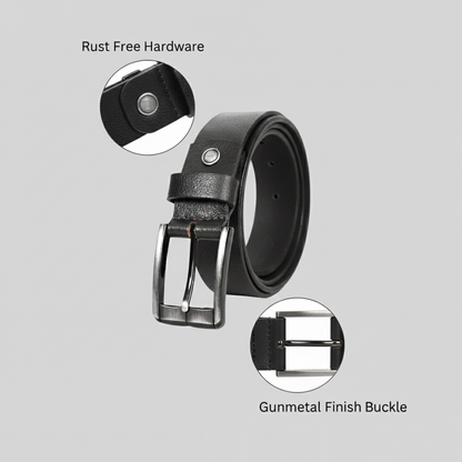 STAN Forge Leather Belt Men Closeup Black