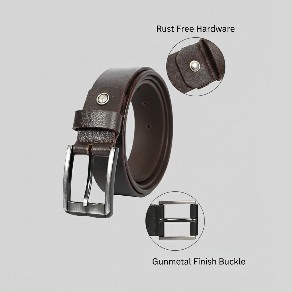 STAN Forge Leather Belt Men Closeup Espresso Brown