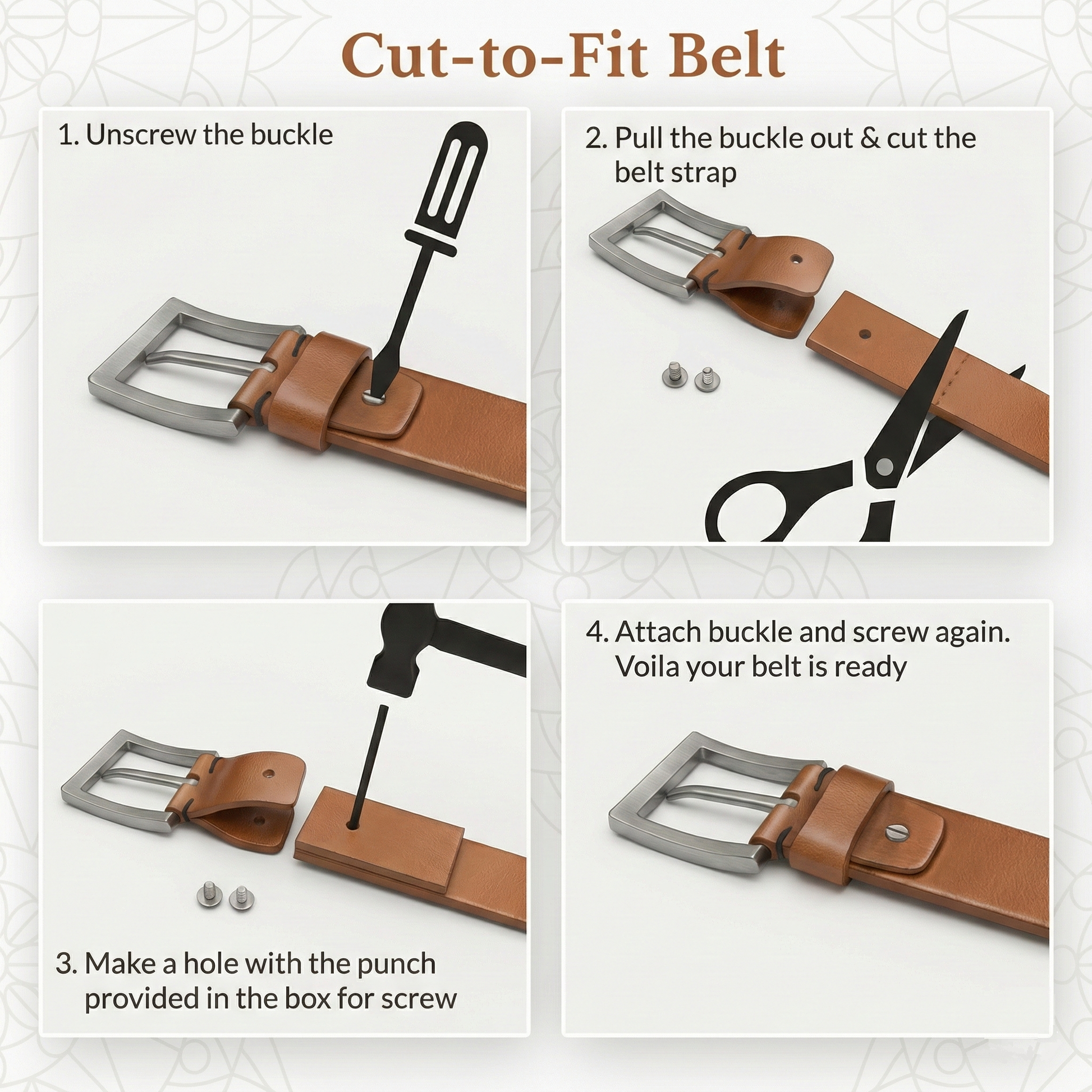 STAN Forge Leather Belt Men Custom Fit Chart Espresso Brown
