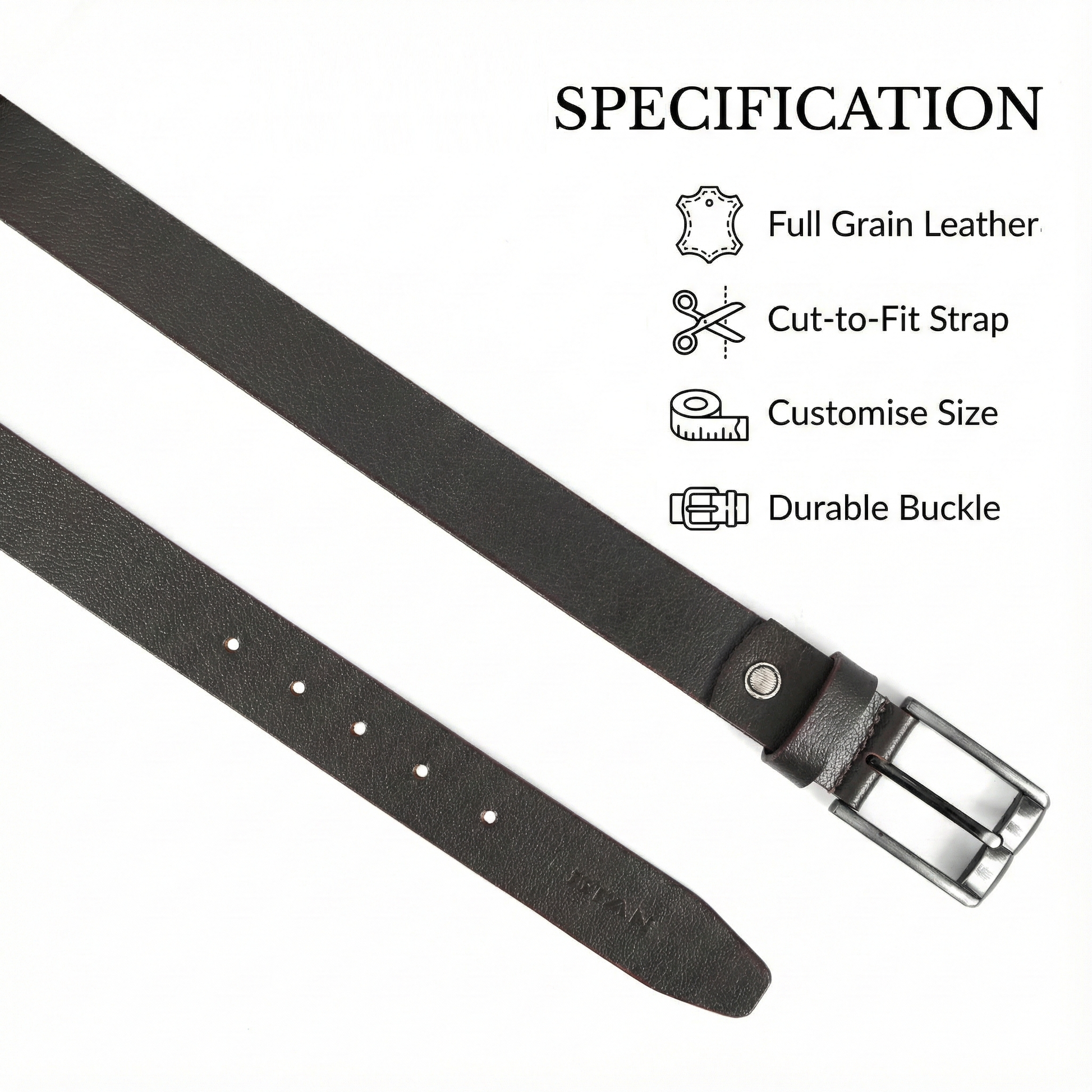 STAN Forge Leather Belt Men Details Espresso Brown