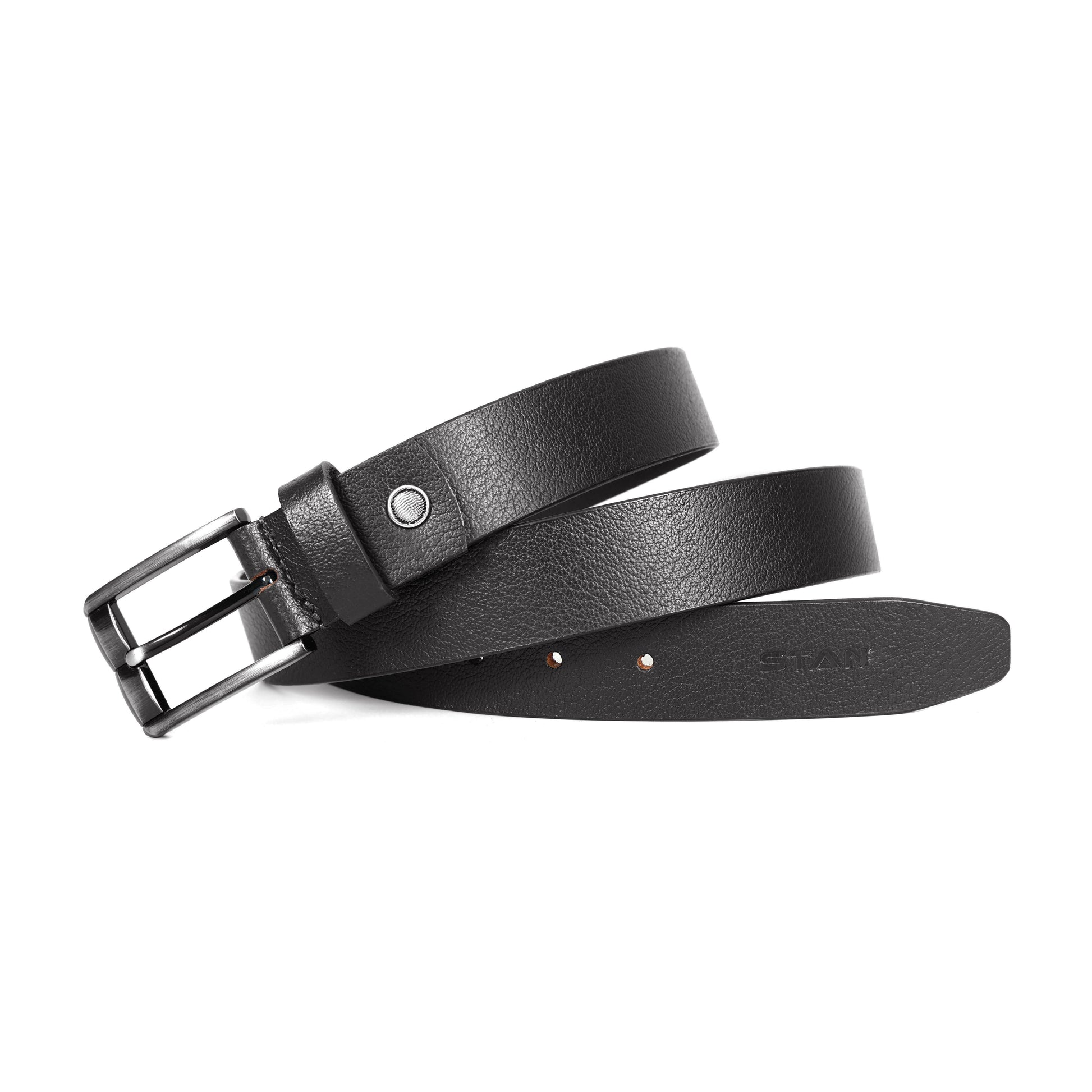 STAN Forge Leather Belt Men Front Black