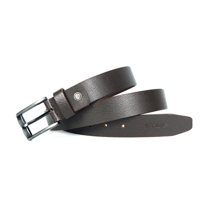 STAN Forge Leather Belt Men Front Espresso Brown