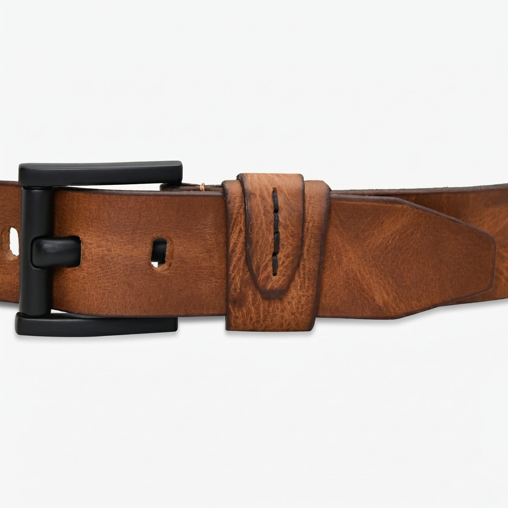 STAN Hammer Elite Mens Full Grain Leather Belt Buckle Saddle Tan