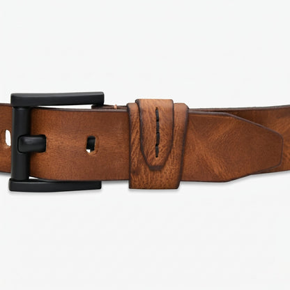 STAN Hammer Elite Mens Full Grain Leather Belt Buckle Saddle Tan