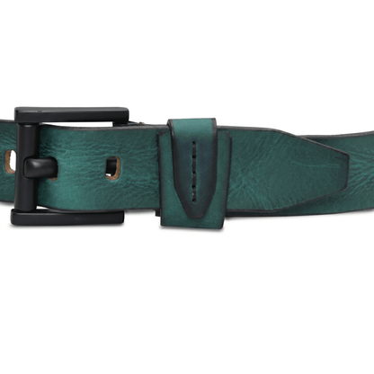 STAN Hammer Elite Mens Full Grain Leather Belt Buckle Teal Blue