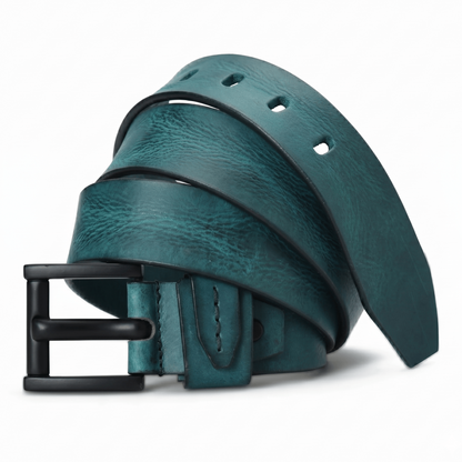 STAN Hammer Elite Mens Full Grain Leather Belt Main Hero Teal Blue