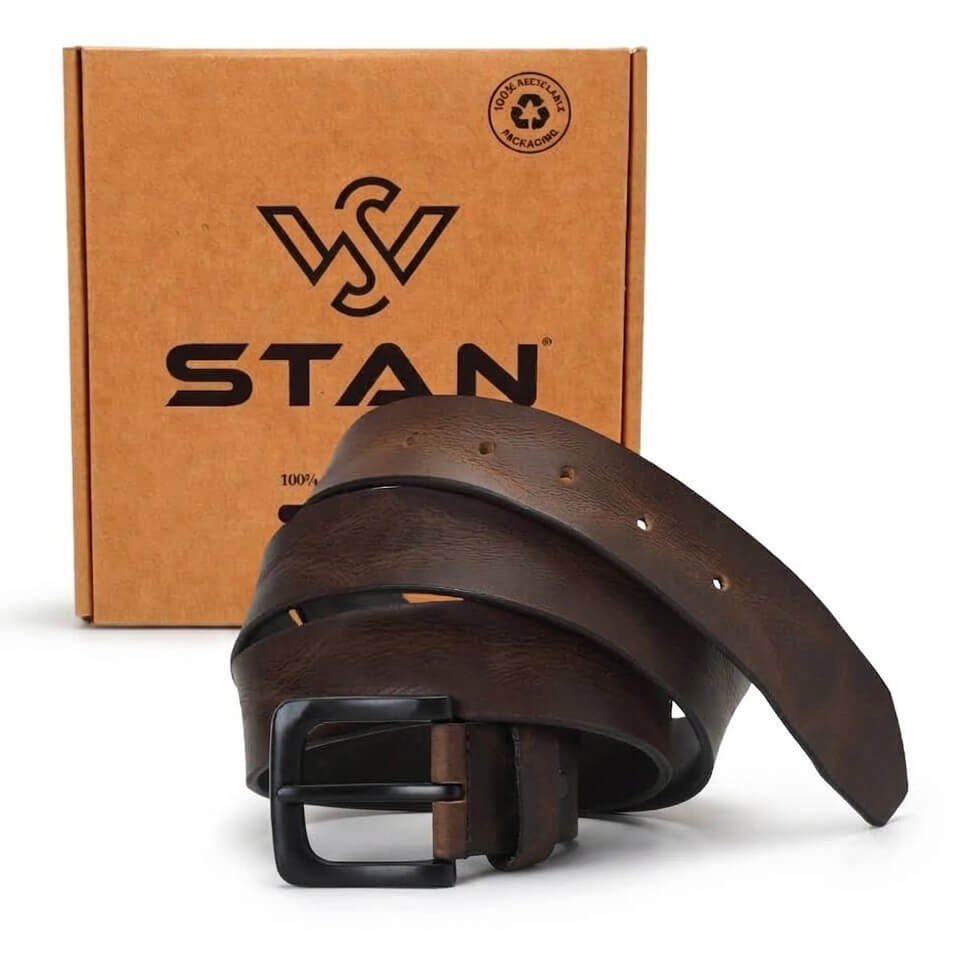 STAN Hammer Full Grain Leather Belt With Box Ironwood Brown